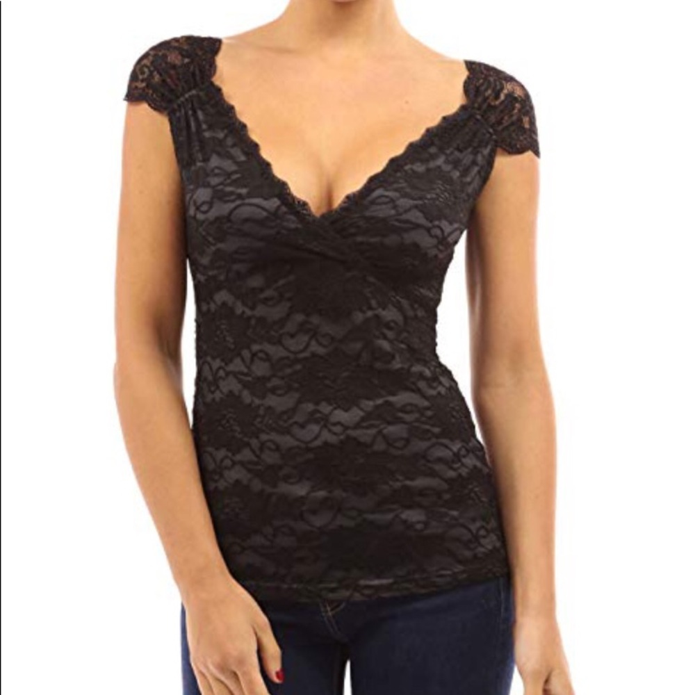 Black and Grey Lace Tank